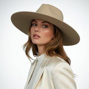 Vintage Borsalino Qualita Suprema Fur Felt Wide Brim Hat, Size 6 3/4 (55)